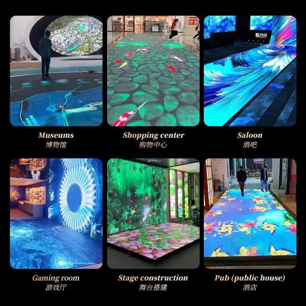 led floor tile screen
